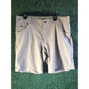 Columbia Cargo Shorts Men's 38W Khaki Tan Flat Front Multi Pocket Cotton 9" Inse